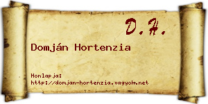 Domján Hortenzia névjegykártya