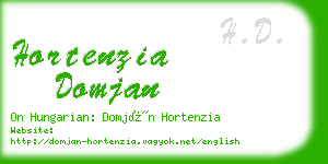 hortenzia domjan business card